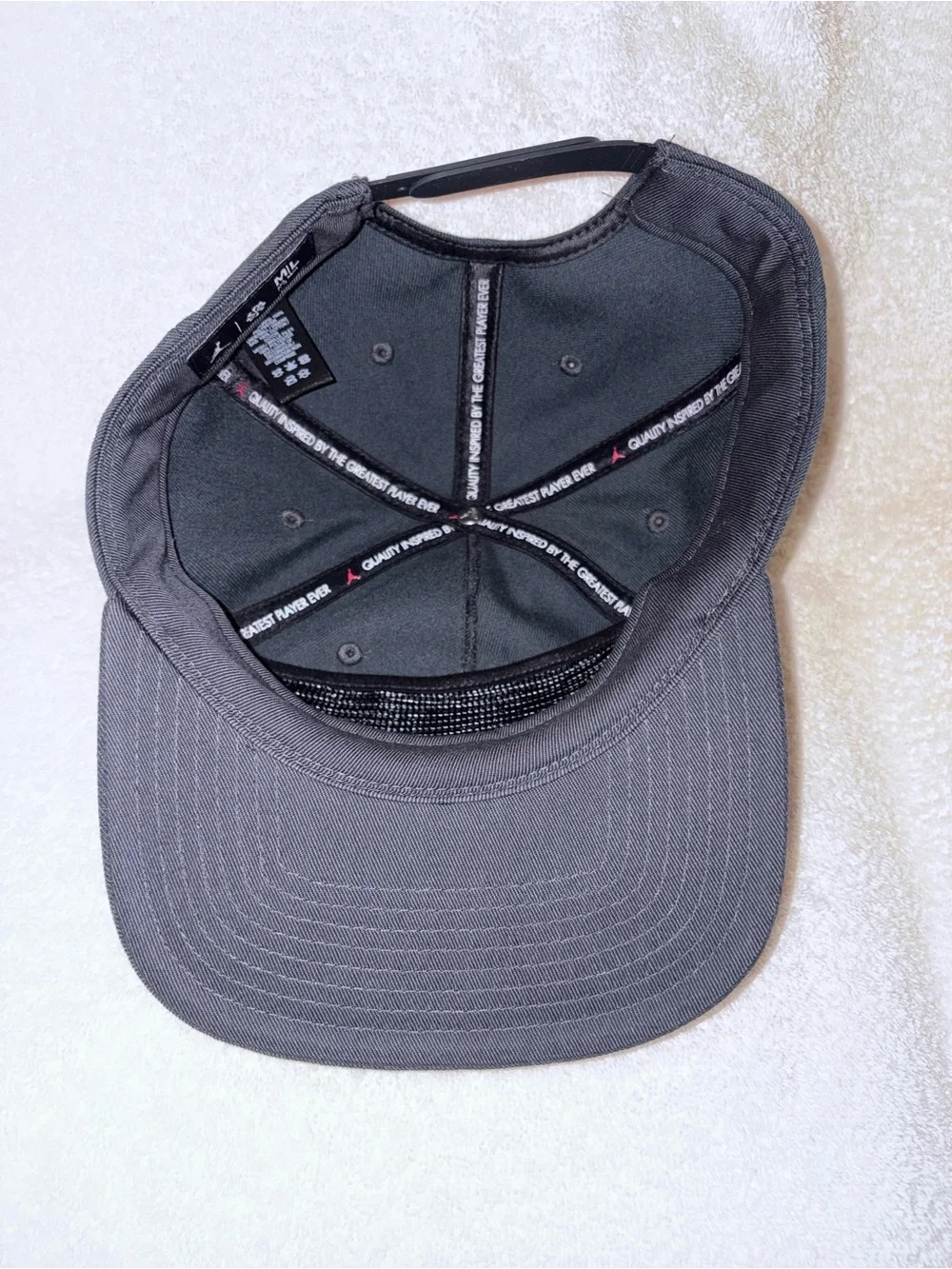 Nike Air Jordan Pro Cap Unstructured Flat Bill Hat Triple Black Size M/L NWOT